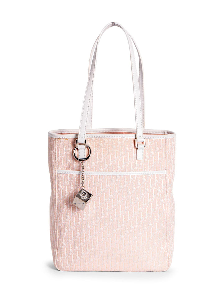 Christian Top quality Dior Oblique Canvas Leather Shopper Bag Pink White