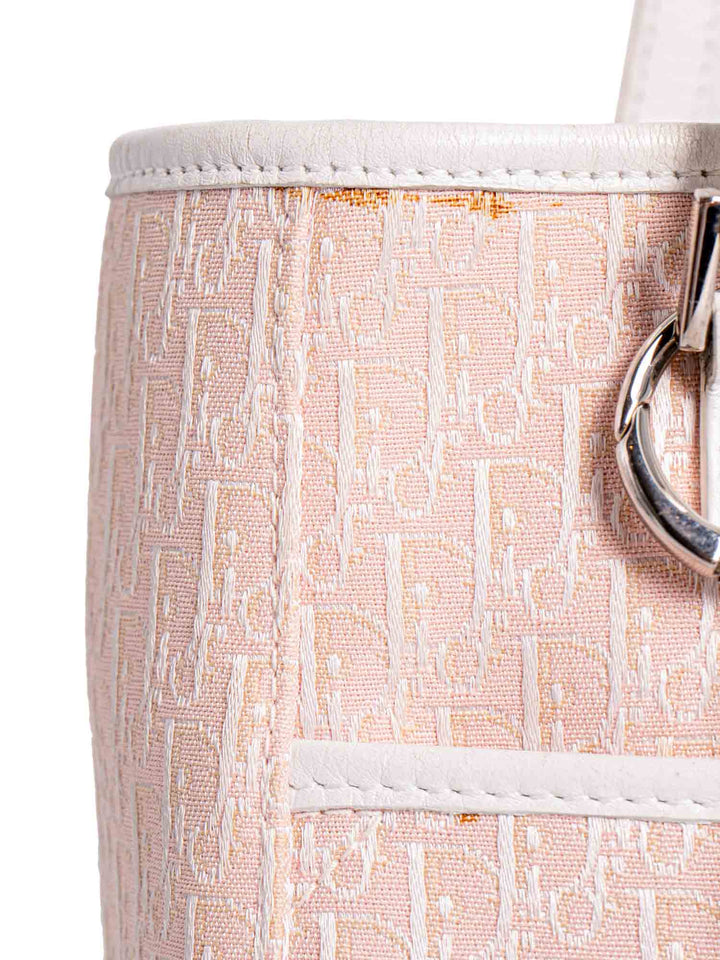Christian Top quality Dior Oblique Canvas Leather Shopper Bag Pink White