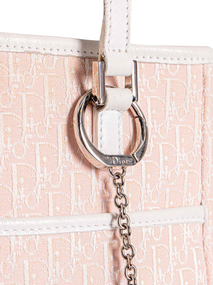 Christian Top quality Dior Oblique Canvas Leather Shopper Bag Pink White