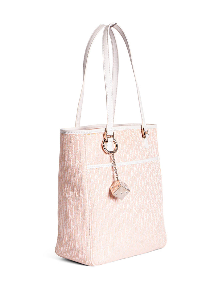 Christian Top quality Dior Oblique Canvas Leather Shopper Bag Pink White