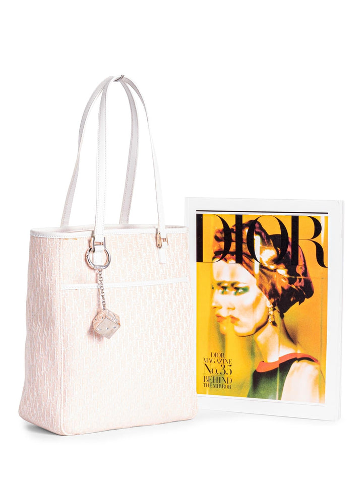 Christian Top quality Dior Oblique Canvas Leather Shopper Bag Pink White