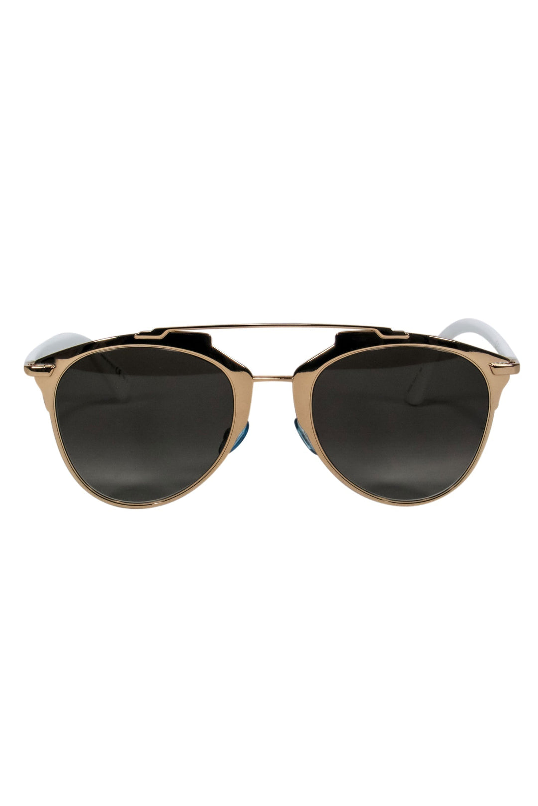 Christian Top quality Dior - White & Gold Aviator Sunglasses