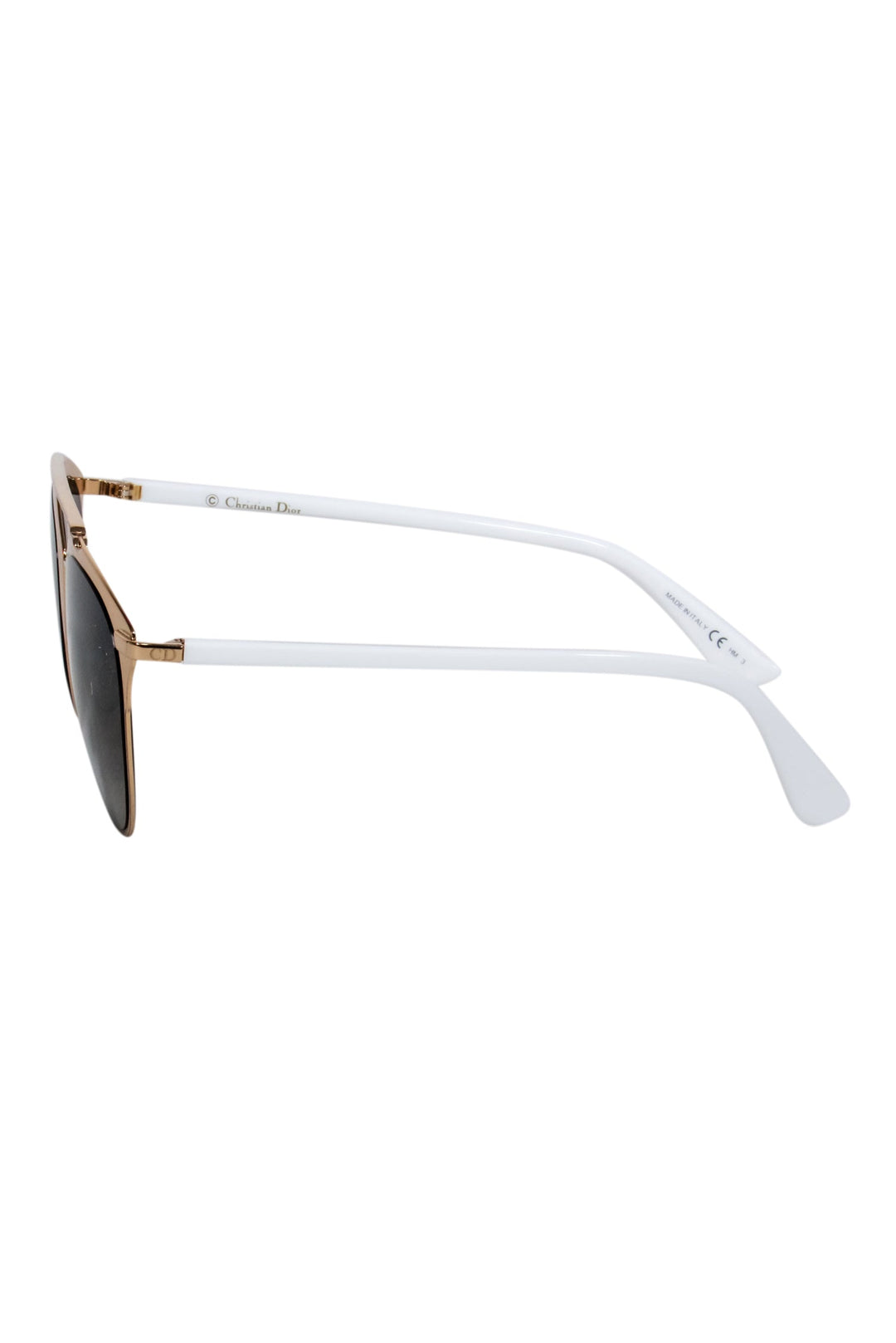 Christian Top quality Dior - White & Gold Aviator Sunglasses