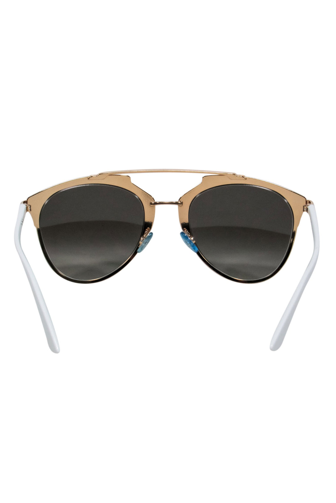 Christian Top quality Dior - White & Gold Aviator Sunglasses