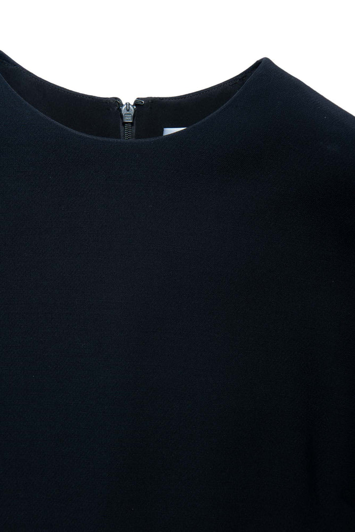 Christian Top quality Dior Wool Silk Midi Aline Dress Black