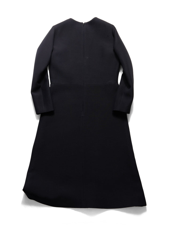 Christian Top quality Dior Wool Silk Midi Aline Dress Black