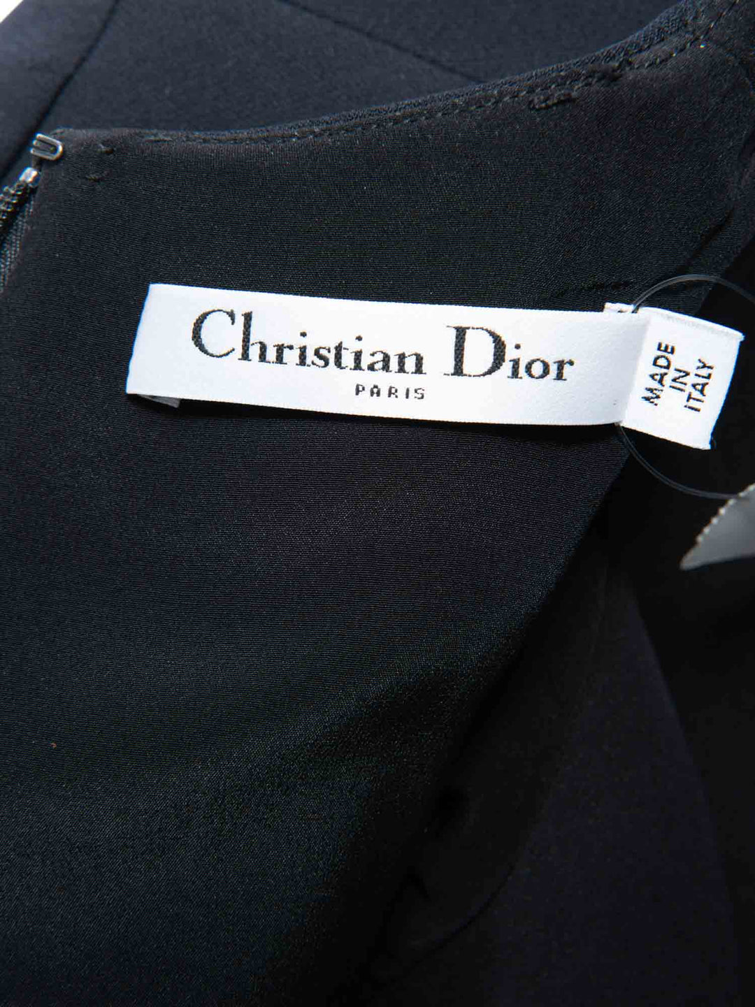Christian Top quality Dior Wool Silk Midi Aline Dress Black