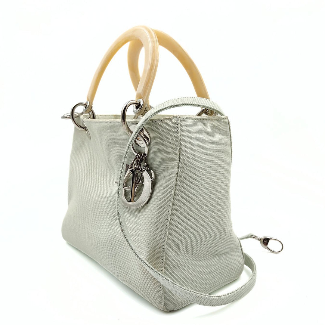 Top quality Dior Christian Lady bag in pastel water green canvas