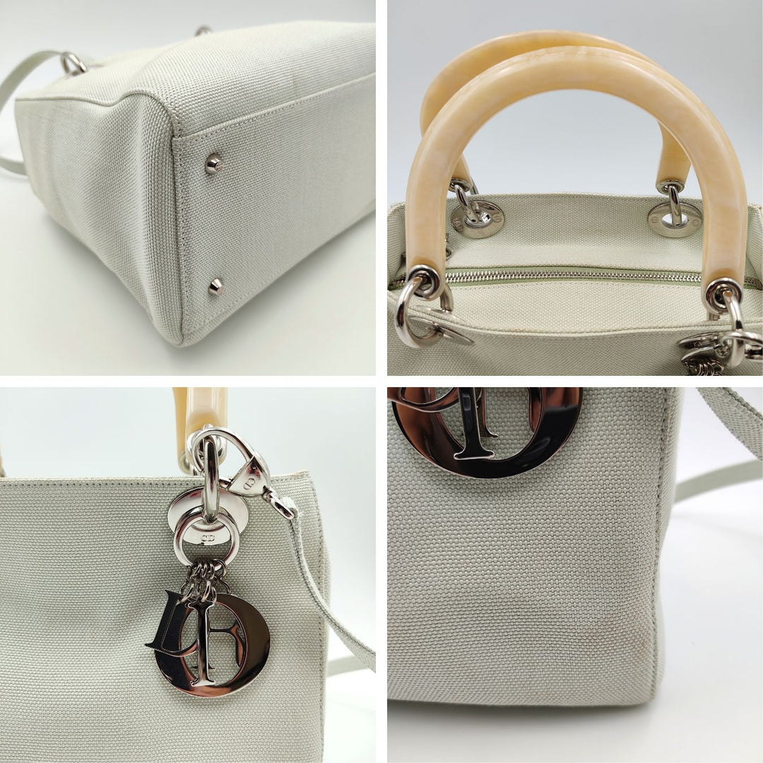Top quality Dior Christian Lady bag in pastel water green canvas