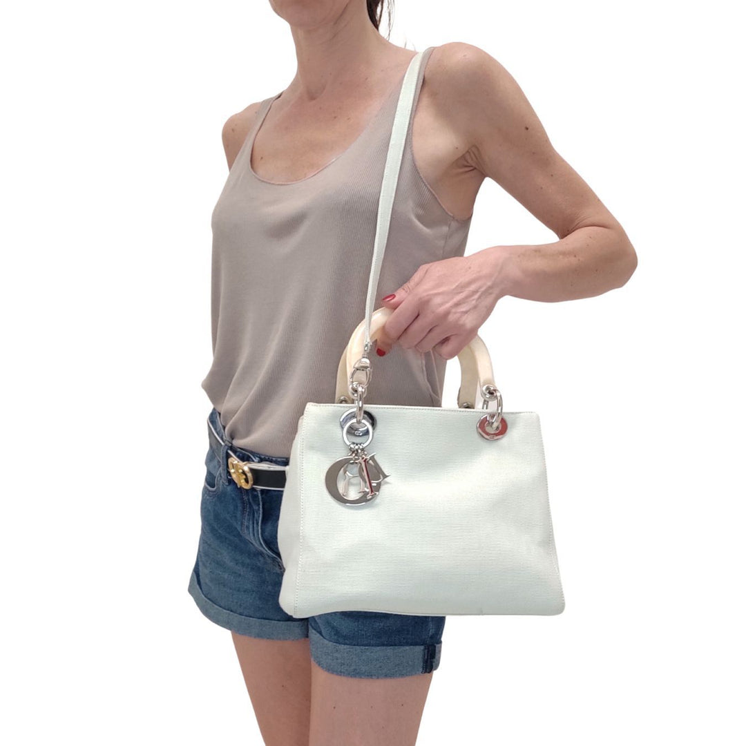 Top quality Dior Christian Lady bag in pastel water green canvas