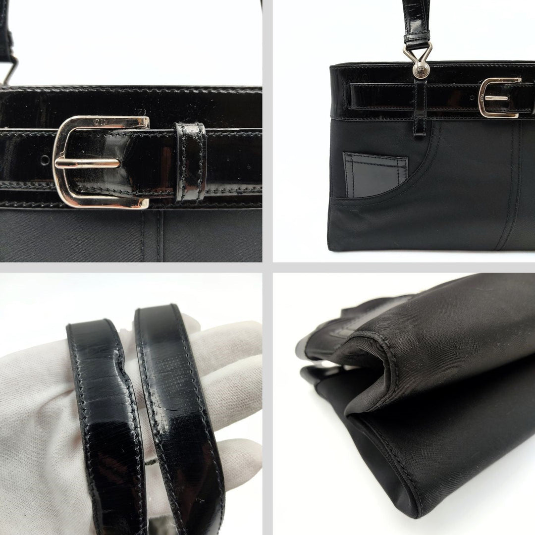 Top quality Dior Christian nylon and patent leather handbag