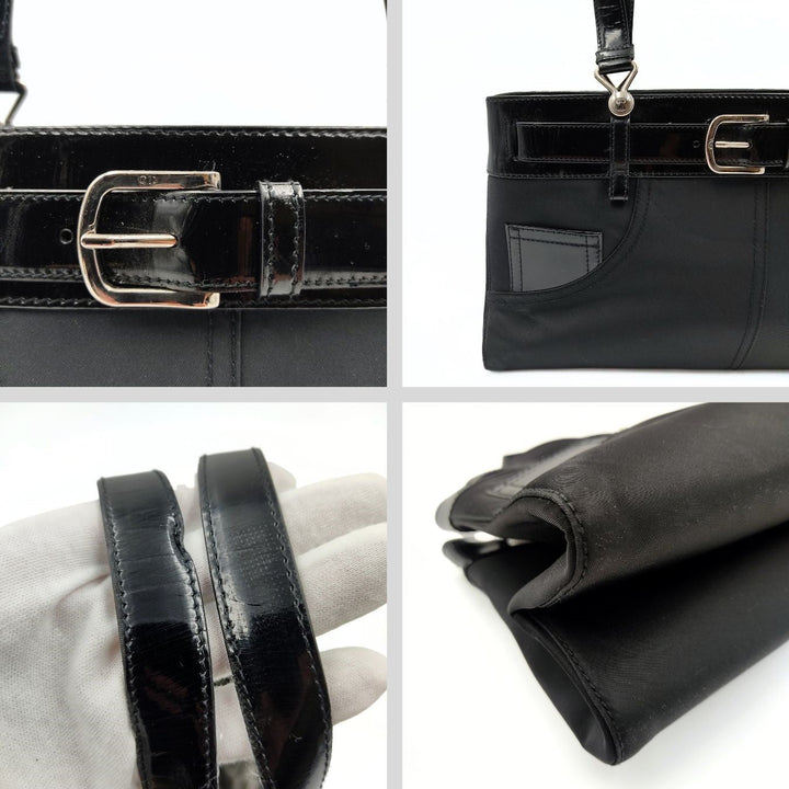 Top quality Dior Christian nylon and patent leather handbag