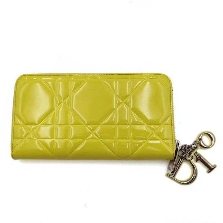 Top quality Dior Christian Lady wallet in yellow patent leather