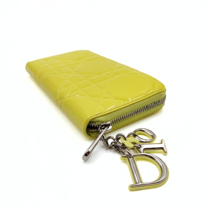 Top quality Dior Christian Lady wallet in yellow patent leather