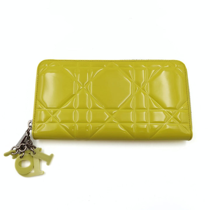 Top quality Dior Christian Lady wallet in yellow patent leather
