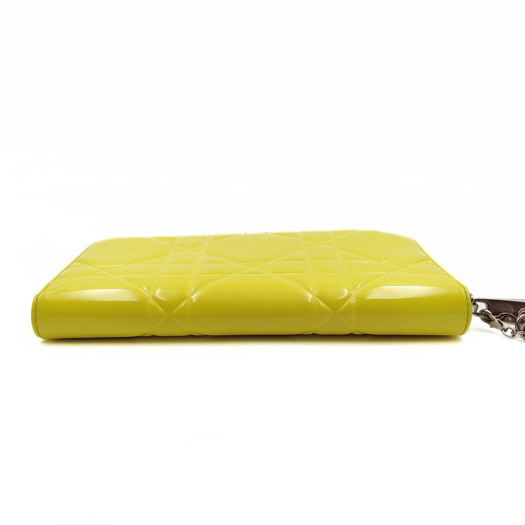 Top quality Dior Christian Lady wallet in yellow patent leather