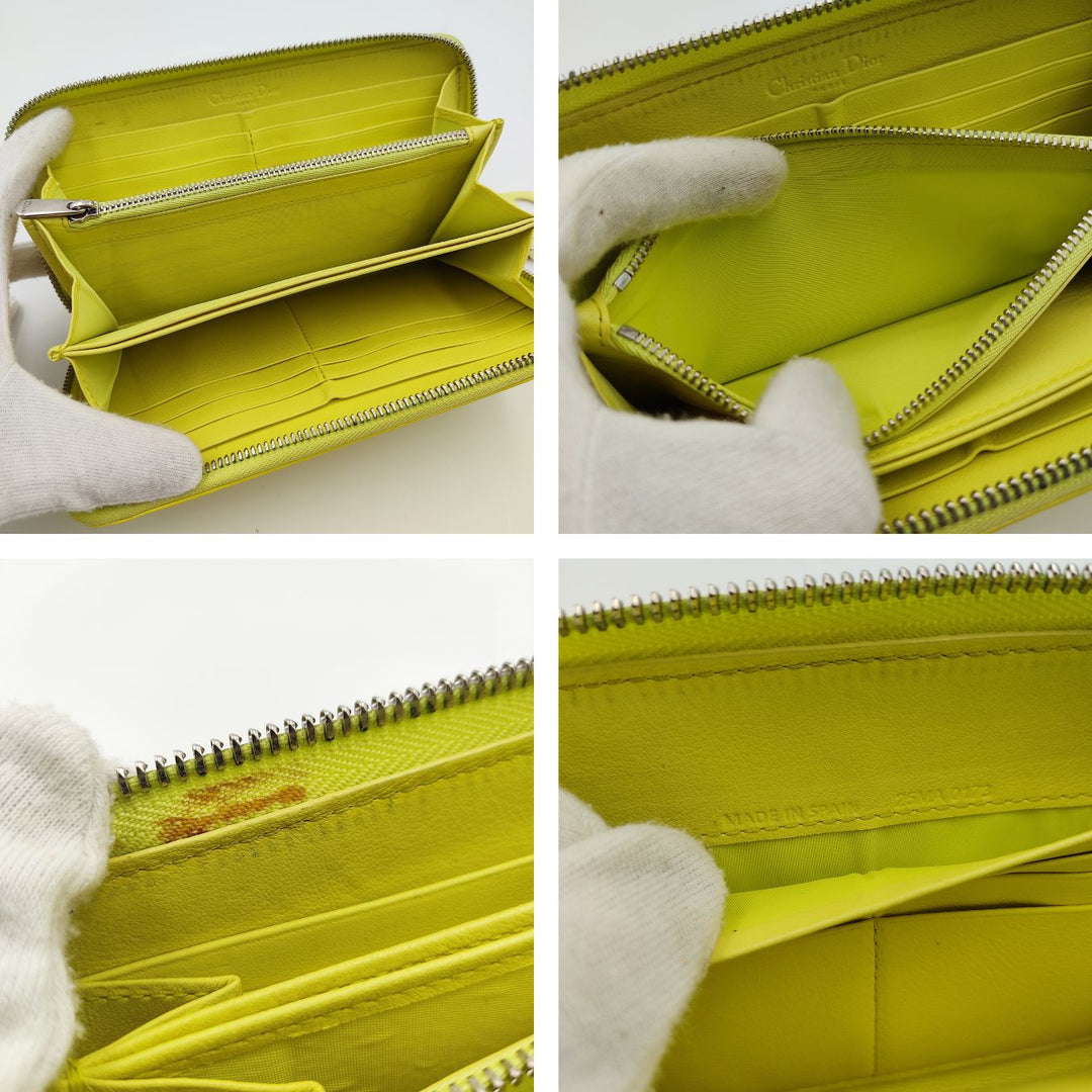 Top quality Dior Christian Lady wallet in yellow patent leather