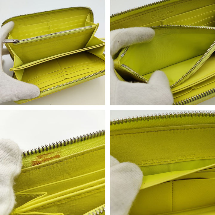 Top quality Dior Christian Lady wallet in yellow patent leather