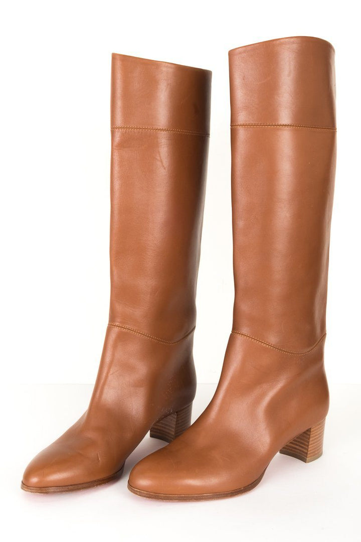 Christian Louboutin Camel Tan Leather Boots 39.5