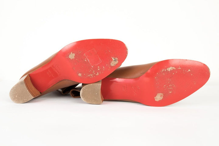Christian Louboutin Camel Tan Leather Boots 39.5