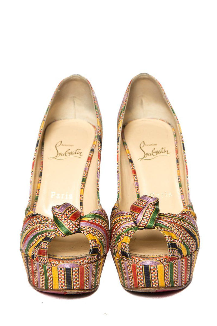 Christian Louboutin Striped Greissmo 140 Pumps SZ 37.5 Sale