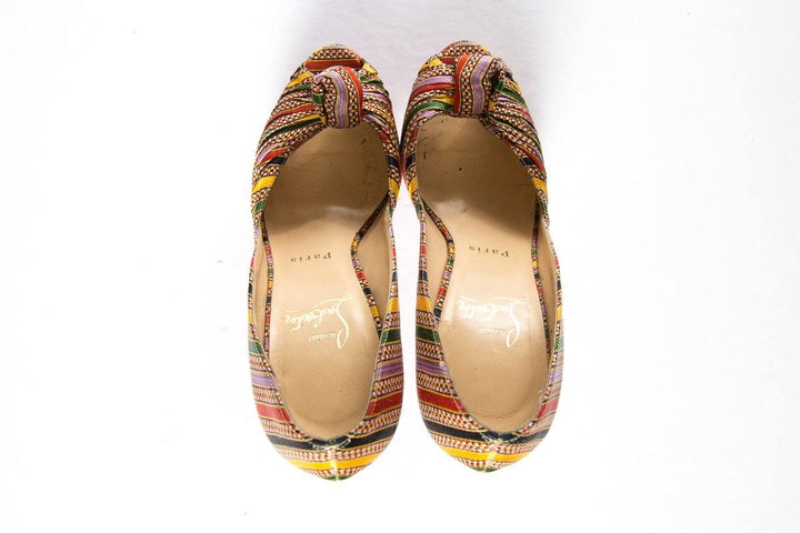 Christian Louboutin Striped Greissmo 140 Pumps SZ 37.5 Sale