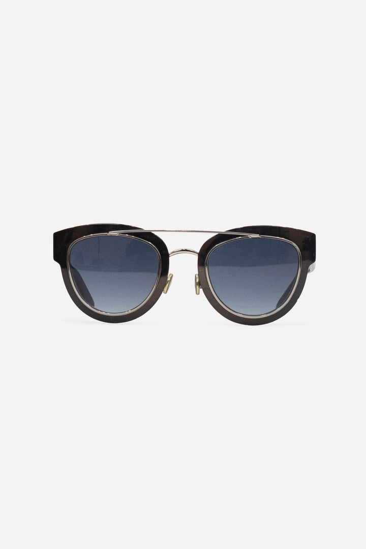 Black Metal Rimmed 'CD' Logo Sunglasses