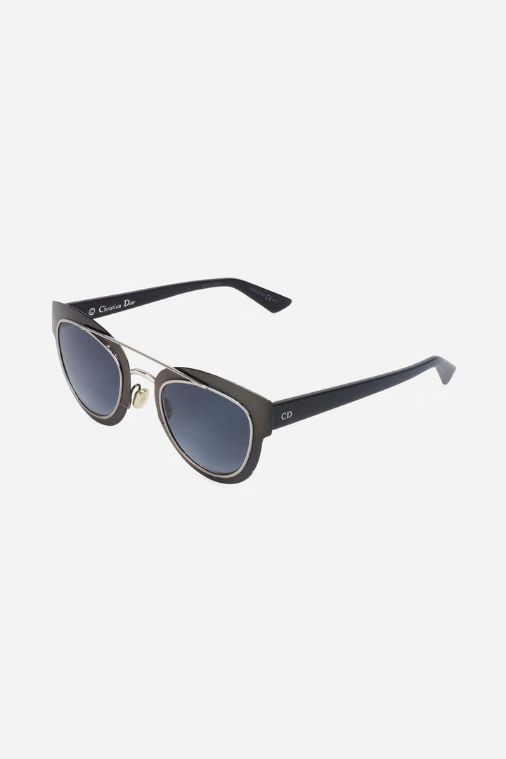 Black Metal Rimmed 'CD' Logo Sunglasses