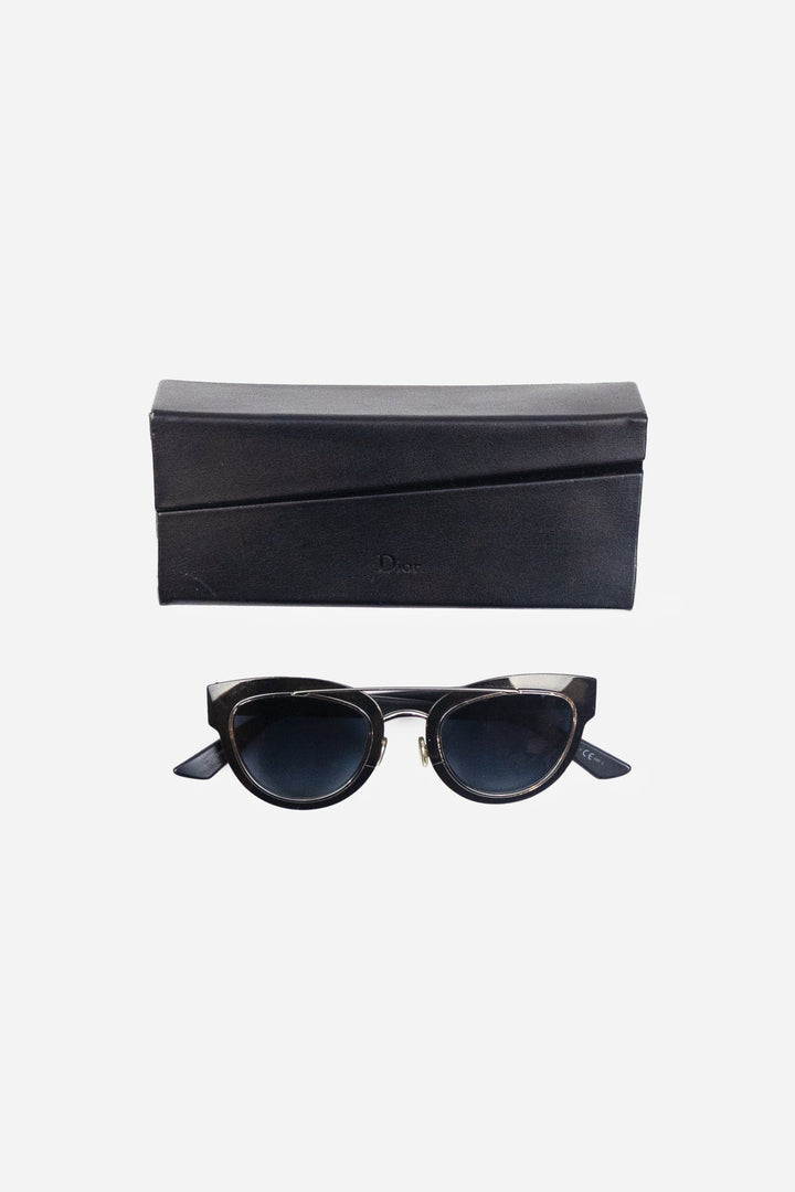 Black Metal Rimmed 'CD' Logo Sunglasses