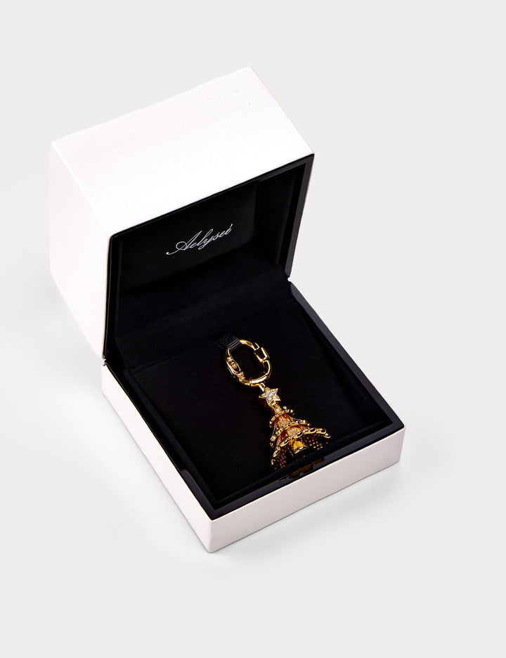 Half Diamond Gold—Christmas Tree Bag Charm