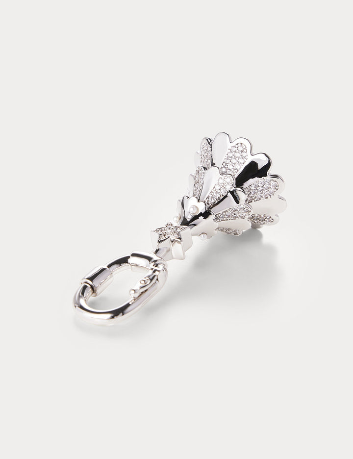 Half Diamond Silver—Christmas Tree Bag Charm