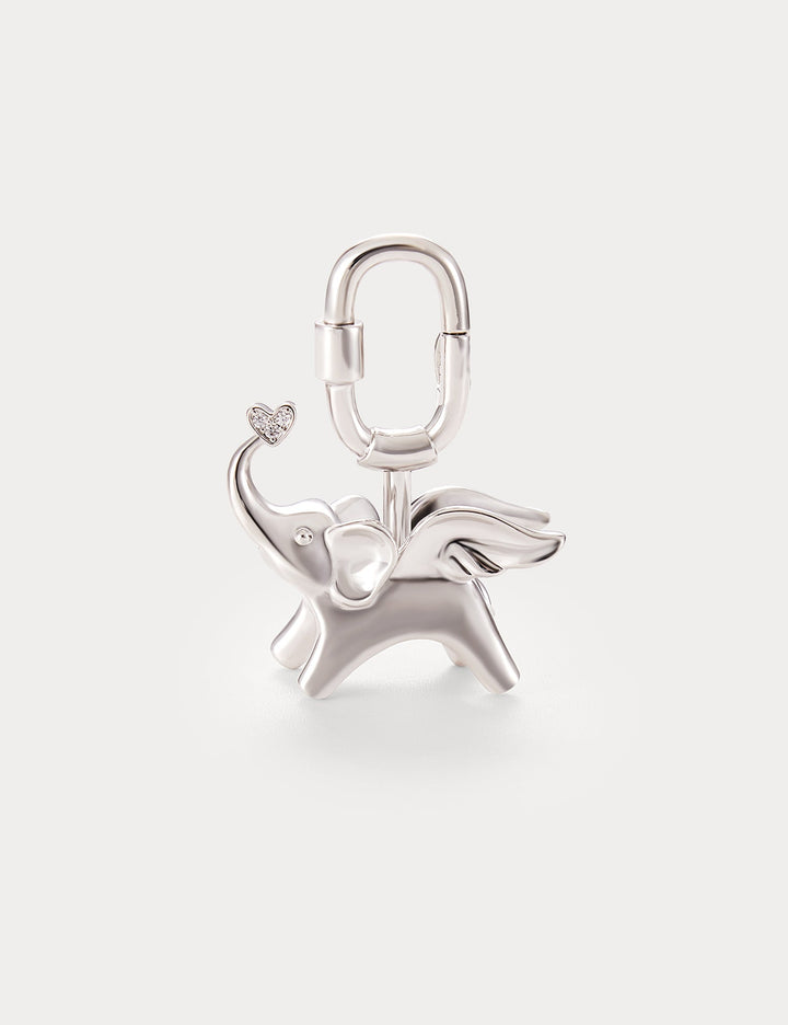 Classic Silver—Soar Elephant Bag Charm