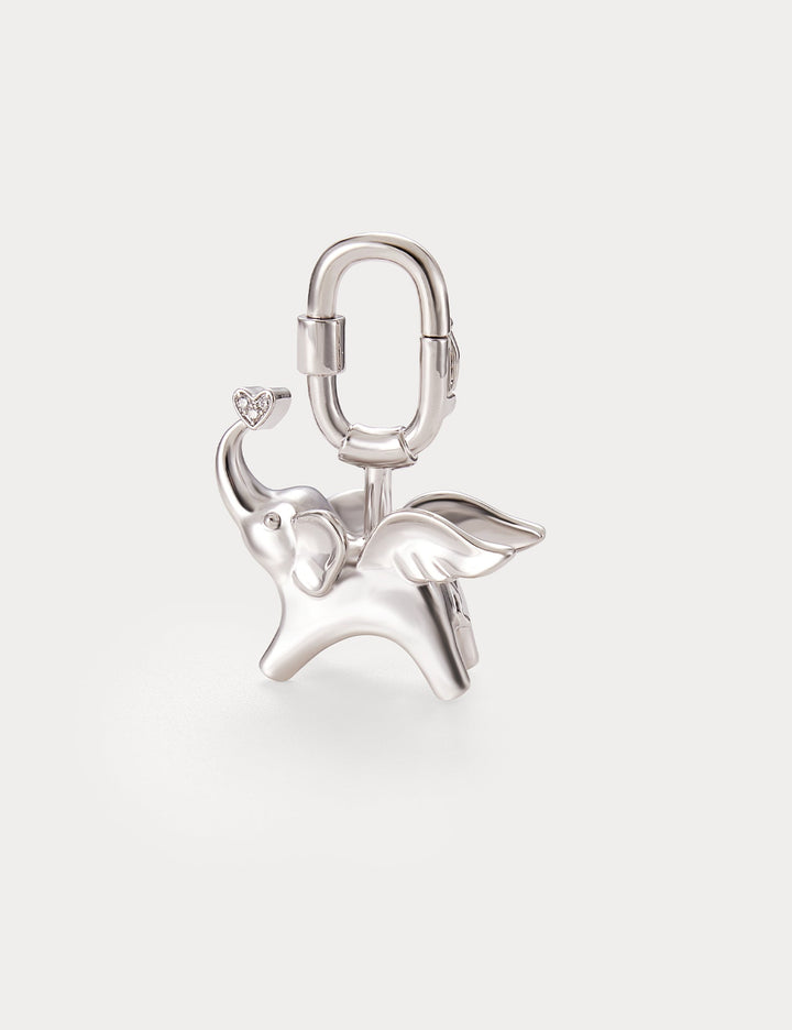 Classic Silver—Soar Elephant Bag Charm
