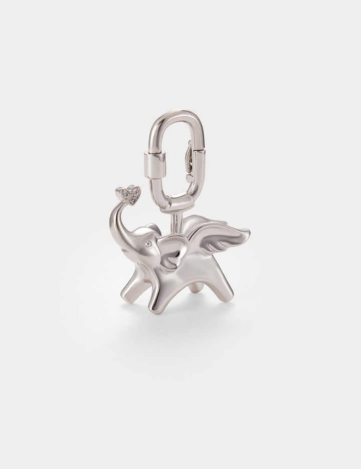 Classic Silver—Soar Elephant Bag Charm