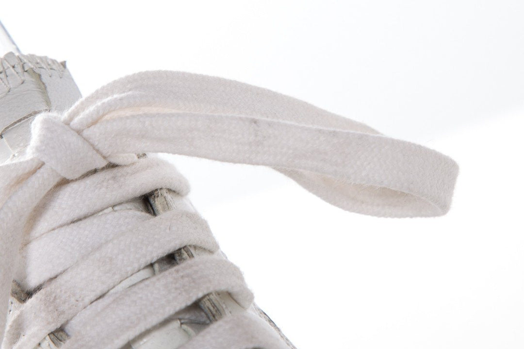Clone White Low Top Woven Leather Sneakers SZ 36