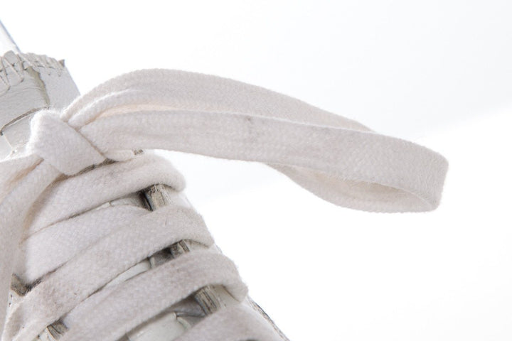 Clone White Low Top Woven Leather Sneakers SZ 36