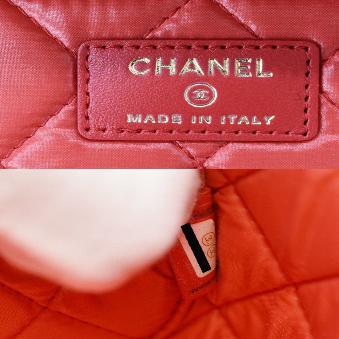 Top Quality Chanel Caviar Leather Quilted Large Cosmetic Vanity Pouch Red