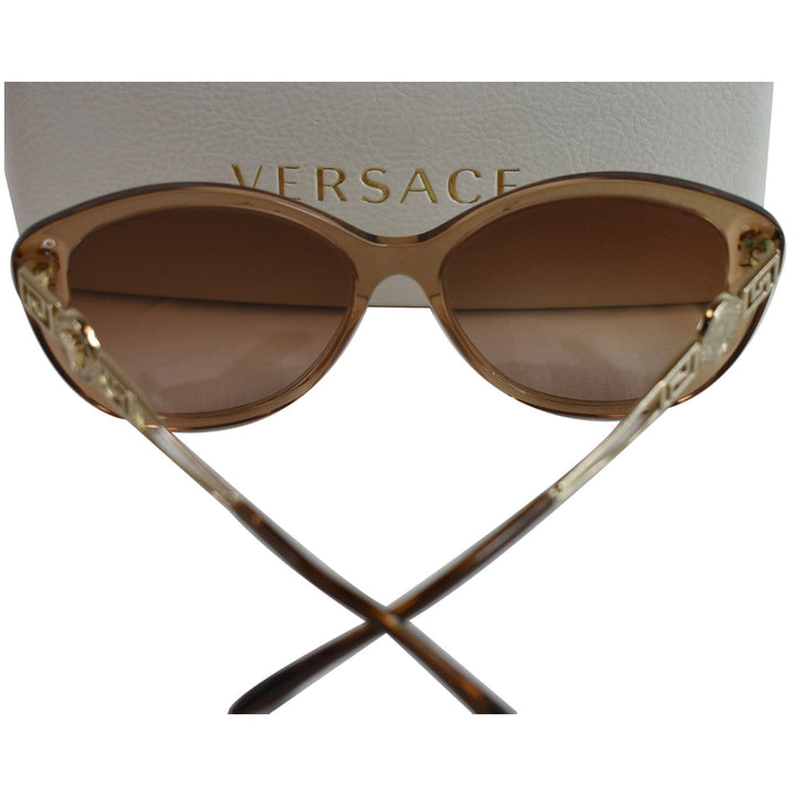 VERSACE Cat Eye VE4295 Plastic Transparent Metal Sunglasses Brown