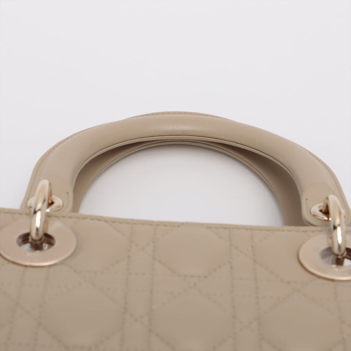 Lady Top quality Dior Medium Cannage Leather Beige Bag
