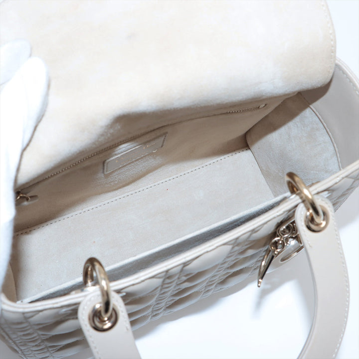Lady Top quality Dior Medium Cannage Leather Beige Bag
