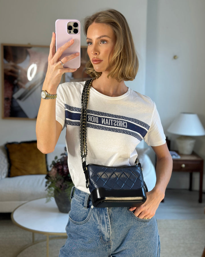 *FIRE PRICE* Top Quality Chanel Blue & Black Small Gabrielle Bag in Lambskin Leather with Mixed Hardware