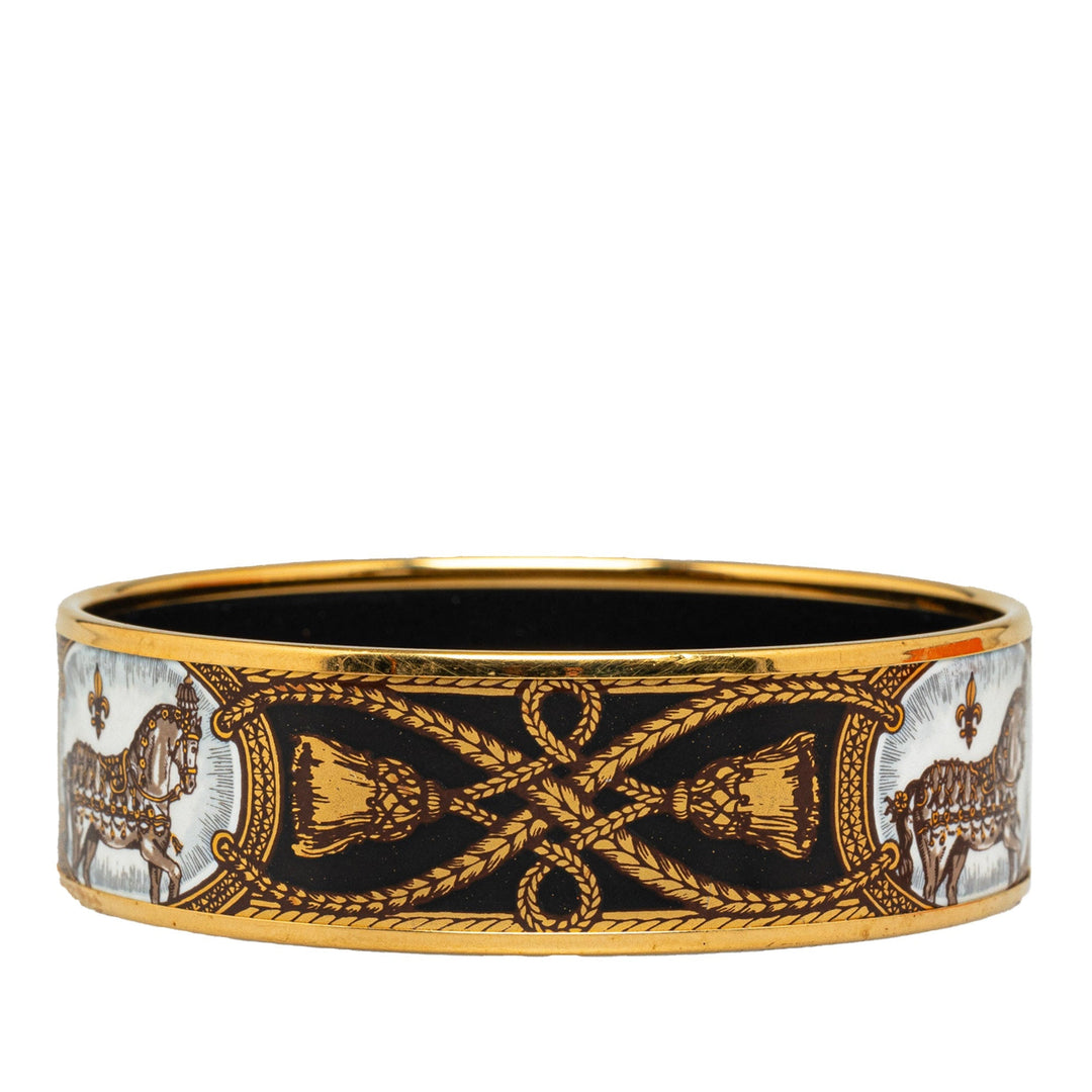 Hermes Wide Enamel Bangle Costume Bracelet
