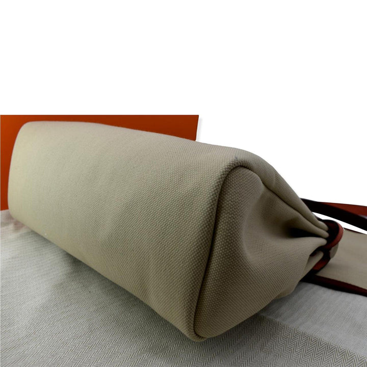 HERMES Herbag Zip Retourne 31 Toile Canvas Shoulder Bag White