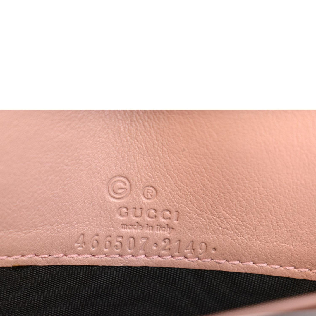 GUCCI Micro GG Guccissima Leather Crossbody Wallet Pink 466507