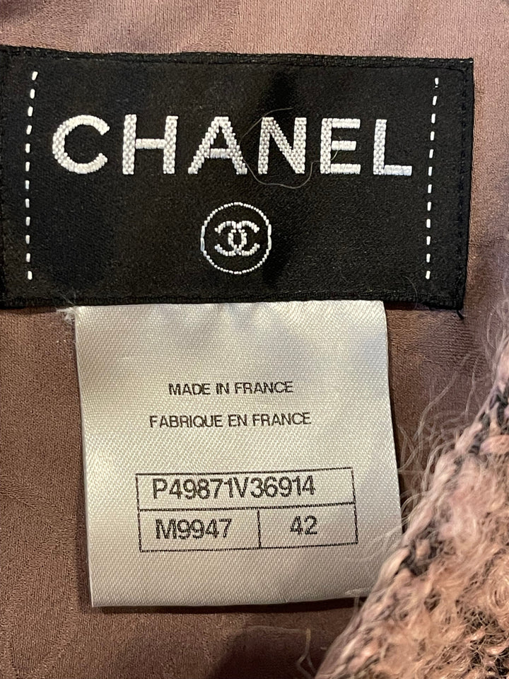 Top Quality Chanel Pink and Black Dress with Button Details Size FR 42 (UK 14)
