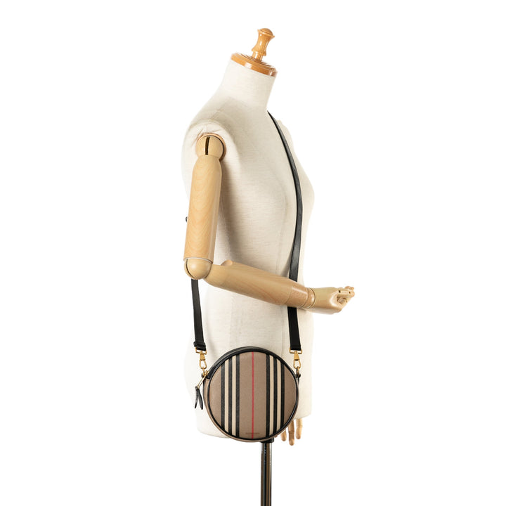 BURBERRY Icon Stripe Canvas Louise Crossbody Bag