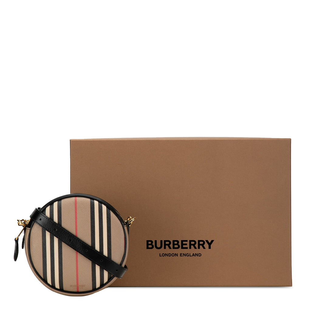 BURBERRY Icon Stripe Canvas Louise Crossbody Bag