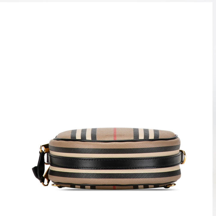 BURBERRY Icon Stripe Canvas Louise Crossbody Bag
