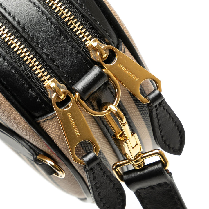 BURBERRY Icon Stripe Canvas Louise Crossbody Bag