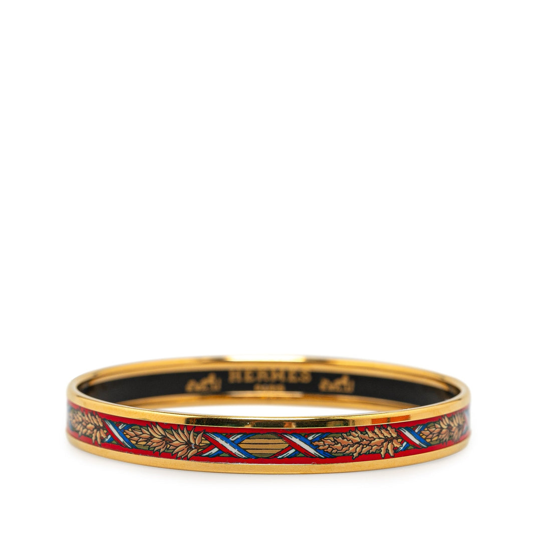 Hermes Narrow 1789 Liberte Egalite Fraternite Enamel Bangle 75 Costume Bracelet